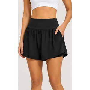 Halara Black High Rise Flowy Athletic Skort Shorts Size M Long Tennis Golf